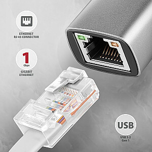 ADE-TXCA Gigabit Ethernet adapteris, USB-C (sutrumpintas USB-A) 3.2 Gen 1, automatinis diegimas