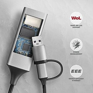 Адаптер ADE-TXCA Gigabit Ethernet, USB-C (сокращение от USB-A) 3.2 Gen 1, автоматическая установка