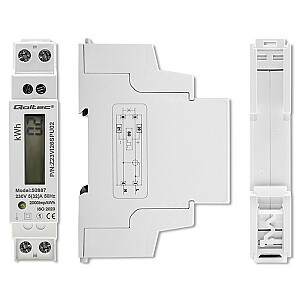 Vienfazis elektroninis skaitiklis | energijos skaitiklis DIN bėgiui | 230V | LCD | 2P | Lieknas