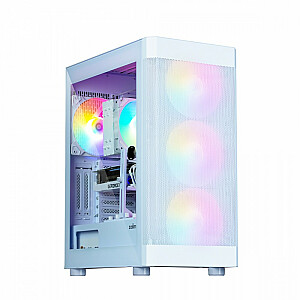 I4 TG ATX Mid Tower 4 Fans RGB dėklas baltas