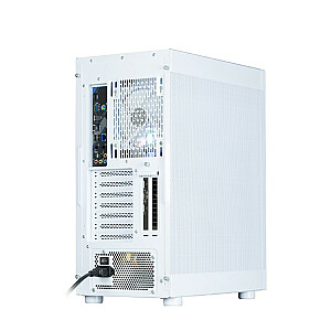 I4 ATX Mid Tower kompiuterio dėklas, 6 ventiliatoriai, baltas