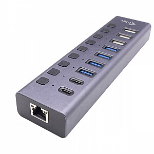 Зарядный концентратор i-tec USB 3.0/USB-C, 9 портов, LAN + мощность 60 Вт