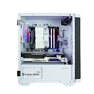 M4 WHITE mATX mini bokštinis dėklas su 4 ventiliatoriais ir ARGB