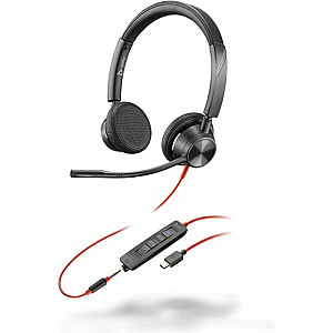 Słuchawki Blackwire 3325 ST MS Cert. USB-C, jungtis 3,5 mm USB-C/A 8X222AA