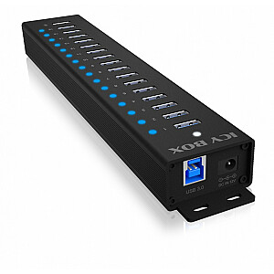 Концентратор IB-HUB1717 16+1 порт USB HUB, 16x USB + 1x USB для зарядки, USB 3.2 Gen 1, блок питания 96 Вт