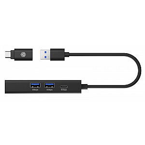 Концентратор IB-HUB1439-LAN 4w1 HUB, 1x USB-C, 2xUSB-A, 1x LAN