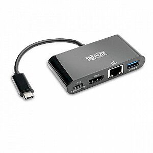 Kelių prievadų adapteris USB-C 4K HDMI, prievadas USB-A, GbE, įkrovimas PD 60 W, HDCP U444-06N-H4GUBC Black