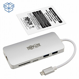 Adapteris USBC DOCK,HDMI/ETHRNT/SD KORTELĖ U442-DOCK11-S