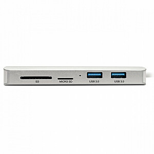 Adapteris USBC DOCK,HDMI/ETHRNT/SD KORTELĖ U442-DOCK11-S