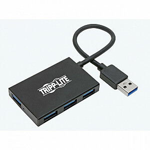 4 prievadų USB-A plonas nešiojamasis šakotuvas USB 3.2 Gen 1 aliuminio dėklas U360-004-4A-AL