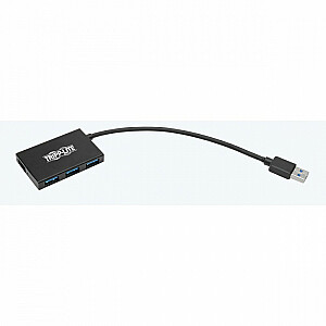 4 prievadų USB-A plonas nešiojamasis šakotuvas USB 3.2 Gen 1 aliuminio dėklas U360-004-4A-AL