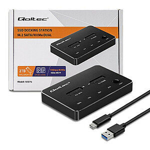 Док-станция для твердотельных накопителей M.2 | НВМе | САТА | USB-C | ДВОЙНОЙ 2 x 2 ТБ