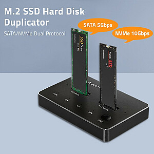 M.2 SSD prijungimo stotis | NVMe | SATA | USB-C | DUAL 2 x 2 TB