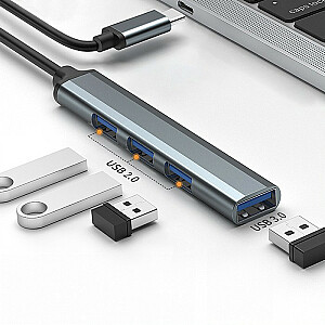 HUB adapteris USB-C 3.1 4w1 | USB 3.0 | 3 USB 2.0 prievadai