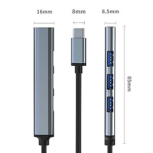 HUB-адаптер USB-C 3.1 4w1 | USB 3.0 | 3 порта USB 2.0