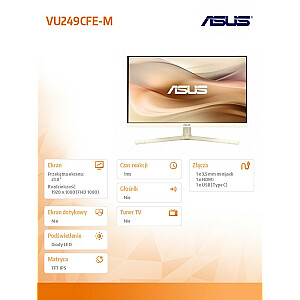 Monitorius 24 kanalų VU249CFE-M IPS 100 Hz USB-C
