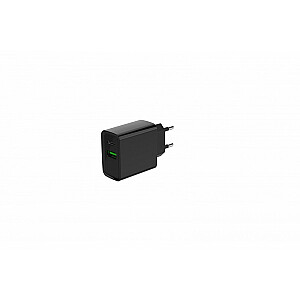 PowerDelivery USB-A USB-C įkroviklis 20W, juodas