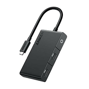 332 USB-C 5w1 4K HDMI šakotuvas su vienu juodu ekranu