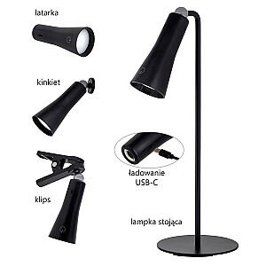 Activejet Многофункциональная лампа AJE-IDA 4IN1 Черный