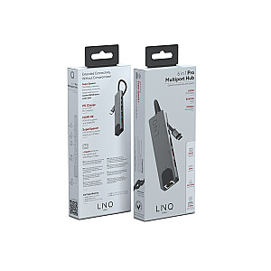 LINQ byELEMENTS LQ48015 – 6in1 Pro USB-C, 10Gbps, 4K HDMI ir Ethernet kelių prievadų šakotuvas
