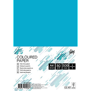 Цветная офисная бумага Колледж А4, 80г, голубая, 500 листов
