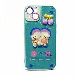 iLike Apple iPhone 15 Pro Max ЭПОКСИДНЫЙ КРЫШКА С Мультяшным рисунком Синий