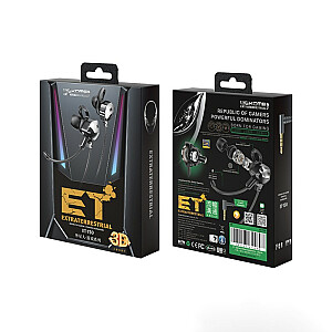 ET-Y30 ET serijos laidinės žaidimų ausinės – 3,5 mm lizdas, juodos