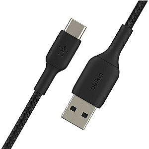 USB-C USB-A pintas kabelis 15 cm, juodas