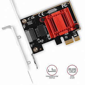 PCEE-GIX PCIe tinklo plokštė 1 Gigabit Ethernet prievadas (RJ-45), Intel i210AT, PXE, SP ir LP