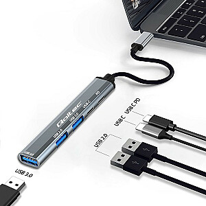 Adapteris-koncentratorius USB-C 3.1 5w1 | USB-C PD | USB-C | 2 USB 2.0 prievadai | USB 3.0