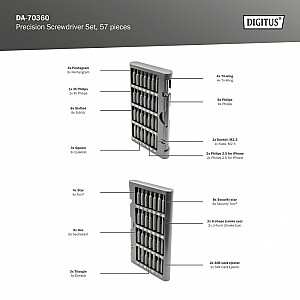 Įrankių rinkinys: Atsuktuvas/Atsuktuvas, 57 vnt