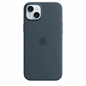 Silikoninis dėklas Apple iPhone 15 Plus su MagSafe tamsiai mėlynu