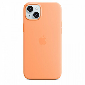 Silikoninis dėklas Apple iPhone 15 Plus su MagSafe oranžiniu šerbetu