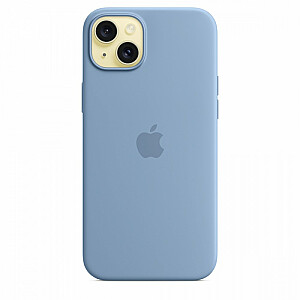 Силиконовый чехол MagSafe для Apple iPhone 15 Plus, зимний синий