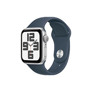 SE GPS laikrodis, sidabrinis aliuminio korpusas, 40 mm skersmens, tamsiai mėlyna sportinė apyrankė - S/M