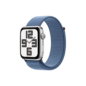 SE GPS laikrodis, 44 mm, sidabrinis aliuminio korpusas, žieminė mėlyna sportinė apyrankė