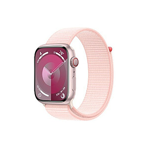 Series 9 GPS+Cellular, rožinis aliuminis, 45 mm, šviesiai rožinė sportinė juosta