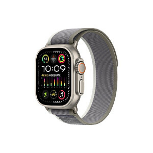Apple Watch Ultra 2 GPS + Cellular, titano dėklas, 49 mm + žalias/pilkas kilpinis dirželis, M/L dydis