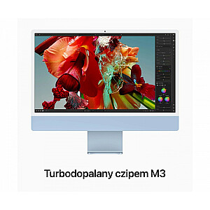 24 colių „iMac“: M3 8/10, 8 GB SSD, 256 GB – mėlyna