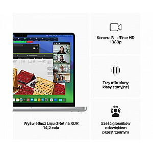 „MacBook Pro 14,2": M3 Pro 12/18, 18 GB, 1 TB – sidabrinė