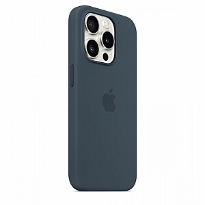 Apple iPhone 15 Pro silikoninis dėklas su MagSafe - Storm Blue