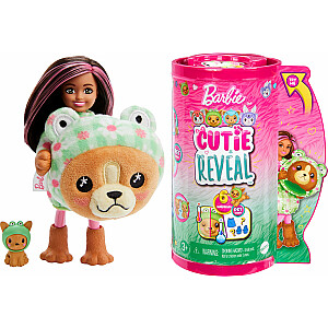 Lėlė Barbė Mattel Cutie Reveal Chelsea Frog Dog serijos gyvūnų kostiumai HRK29