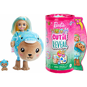 Кукла Барби Mattel Cutie Reveal Челси, серия Медведь-Дельфин, костюмы животных HRK30