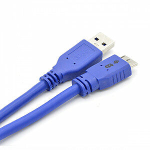 Kabelis USB 3.0-Micro 0,5 m, mėlynas