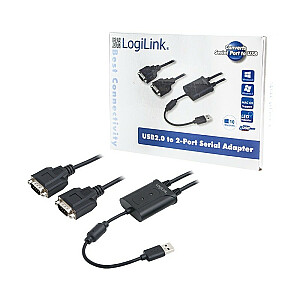 USB 2.0–2x nuosekliojo prievado adapteris