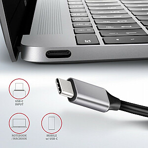 USB šakotuvas AXAGON HMC-6GL, 3 USB-3.0 prievadai, 1 RJ-45 prievadas, 1 HDMI prievadas