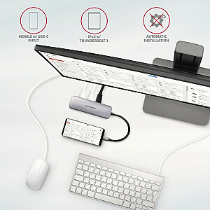 HMC-5 Wieloportowy Hub 2x USB-A, HDMI, SD/microSD, USB 3.2 Gen 1, PD 100 W, USB-C laidas 20 cm ilgio