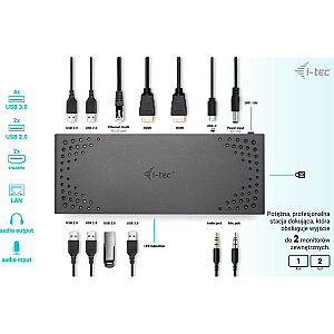 USB 3.0/USB-C/TB 2X HDMI/ДОК-СТАНЦИЯ + PD 85 Вт