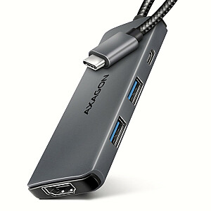 AXAGON HMC-5H8K 2 x USB-A, 1 x USB-C, 8K HDMI, USB 3.2 Gen 1 šakotuvas, PD 100 W, 15 cm USB-C laidas