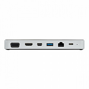 USB prijungimo stotis, trigubas ekranas 4K HDMI ir mDP, VGA, USB 3.2 Gen 1, USB-A/C šakotuvas, GbE, 60 W PD įkrovimas U442-DOCK16-B